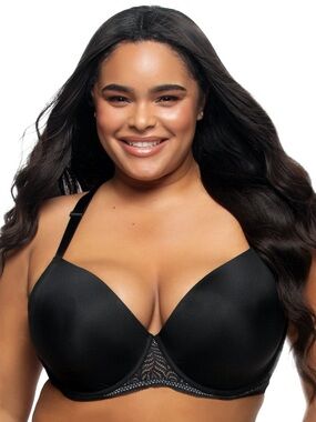 FELINA Carolina Seamless Plunge Bra 42C Paramour Bra Black NWT Contour Open Back